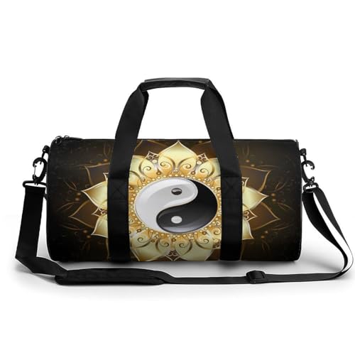 Duffel bag camping rando Mandala d'or grand sac de sport gym et bagage cabine 45cm