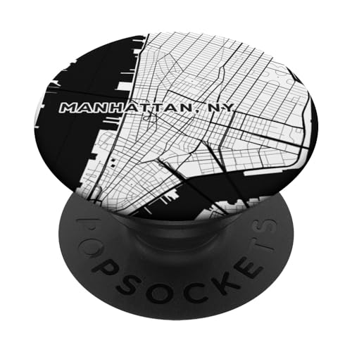 Straßenkarte von MANHATTAN NEW YORK City | Lumengrave PopSockets mit austauschbarem PopGrip