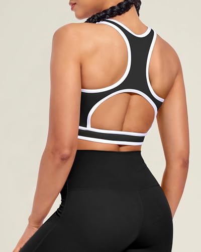 Xunyu High Neck Longline Sports Bra For Women Supportive Workout Tops Built In Bra Racerback Yoga Gym Tank Crop Top thumb #2