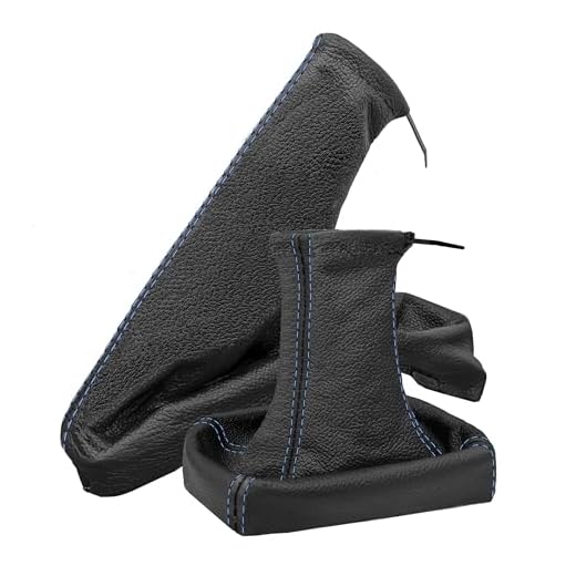 Schaltsack für Opel Astra G Set mit Handbremsmanschette - Bj. 1998-2005 - Schwarz - Blau - Schaltmanschette Manschette für Schaltung & Handbremse Handbremssack - Abdeckung aus Echtleder - A099-13