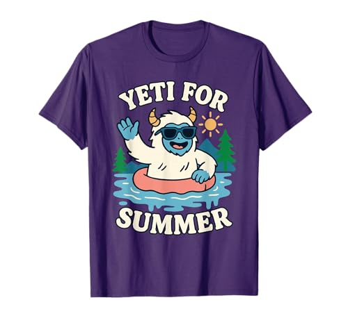 Yeti For Summer Funny Bigfoot Cool Lake Beach Vacation Fun T-Shirt