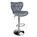 Leopard Shell Back Adjustable Swivel Bar Stools, PU Leather Padded with Back , Set of 2, Grey