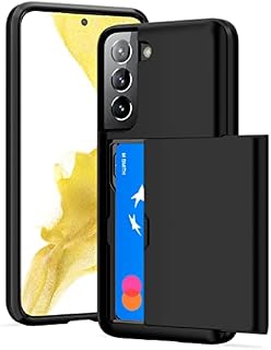 ACOCOBUY Compatible with Samsung Galaxy S22 Plus Case Shockproof S22 Plus Wallet Case S22 Plus 5G Case with Card Holder Dual Layer Armor Case Rubber Bumper Phone Cover for Samsung Galaxy S22+ Black