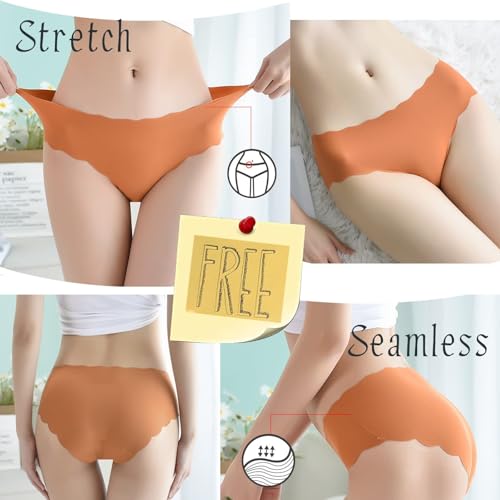 Women's Seamless Hipster No Show Invisible Ice Silk Stretch Underwears Pack Bikini Underwear Panty3