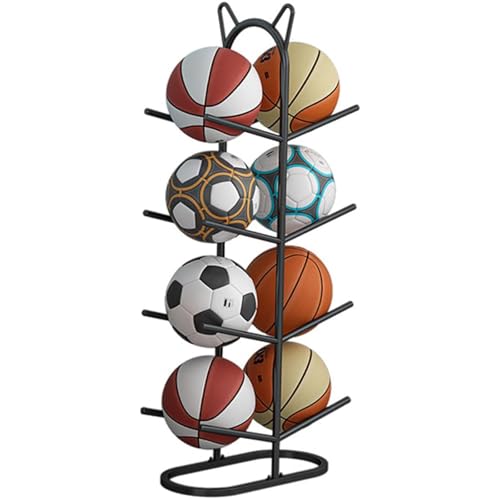Support pour ballons de basket et de volley-ball vertical multi-niveaux pour garage et maison