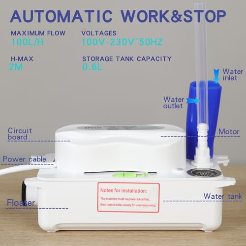 Bpssdi QS-100L Condensate Pump, Removal Drain Pump With 100 L/H Flow, 6.6Ft/2M Lift, 0.63 Qt/0.6 L Water Tank, Automatic Switch, For Air Conditioner, Dehumidifier, Hvac thumb #1