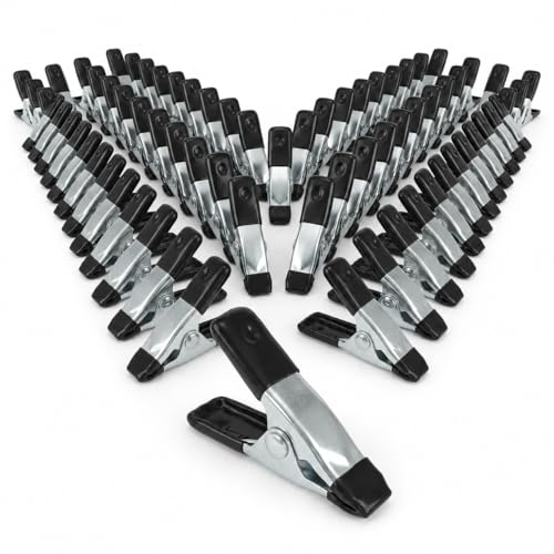 HYLEBOR 40 Pcs 2 inch Black Metal Spring Clamps