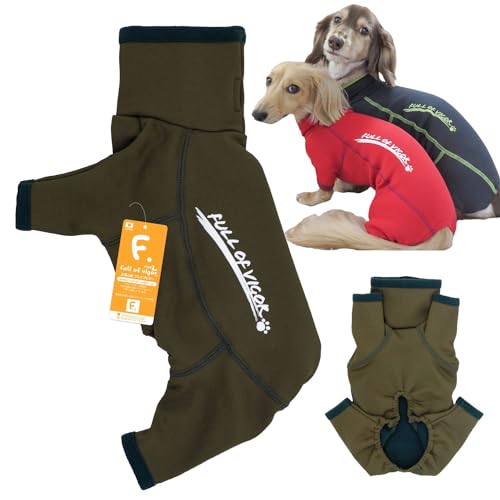 小型犬 ドッグプレイ 裏起毛 ラッシュガード 2022年バージョン 遊び着 犬の服 フルオブビガー 11/カーキ NM