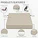 Favoyard Patio Chair Cushions 20 x 20 x 3 Inch Waterproof Outdoor Seat Cushions for Patio Furniture 3-Year Color Fastness Garden Sofa Couch Chair Pads with Handle & Adjustable Straps Set of 2, Beige