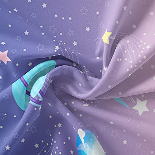 Bailipromise Rainbow Space Sheets Full Size For Girls Boys Kids Pink Blue Planets Bedding Galaxy Stars Bed Sheet Set 1 Fitted Sheet 1 Flat Sheet 2 Pillowcases Ultra Soft Skin Friendly #TOP6