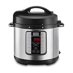 BLACK+DECKER 1000W 6L Electric Pressure Cooker 7in1, With 12 Smart Programs 9 Safety Features Dishwasher Safe with…