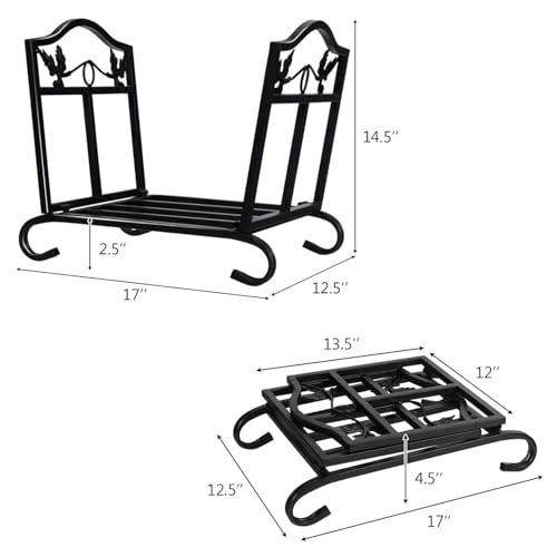 Range-bûches portable pliable et empileur de bûches de cheminée - 5