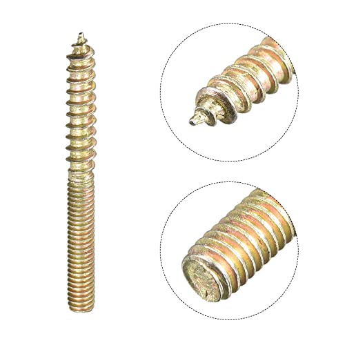 Image of uxcell M4x40mm Hanger Bolts, 30pcs Double Ended Thread Dowel Screws for Wood Furniture Connecting
