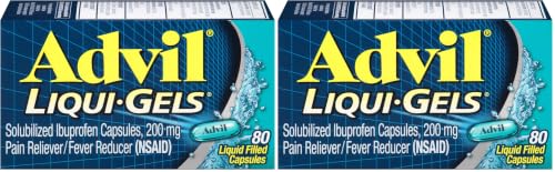 Image of Advil Liqui-Gels Pain Reliever and Fever Reducer, Pain Medicine for Adults with Ibuprofen 200mg for Headache, Backache, Menstrual Pain and Joint Pain Relief - 80 Liquid Filled Capsules(Pack of 2)