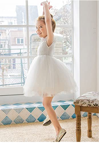 Bow Dream Little Girl Lace Flower Girl Dresses Wedding Party Easter First Communion 2T To 12 Years Old White 6 #TOP2