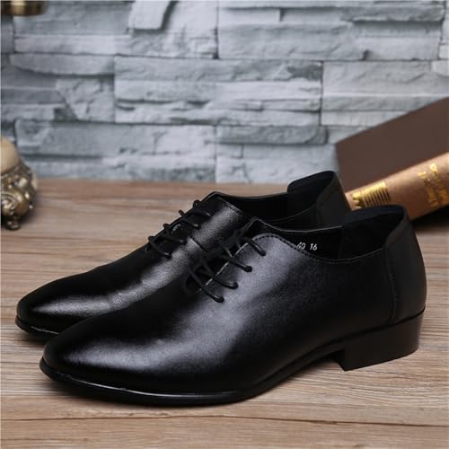Men's British Korean Style Soft Leather Lace Up Dress Shoes Autumn Versatile Business Casual Oxfords for Young Men(9)3