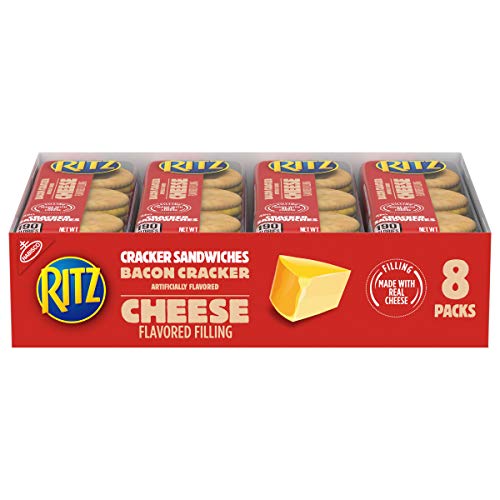 RITZ Bacon Flavored Crackers with Cheese Sandwich Crackers, 8 - 1.35 oz Packs