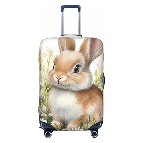 Easter Bunny Elastic Travel Luggage Cover, Washable Spandex Suitcase Protector, Anti-Scratch Fits 18-32 Inch