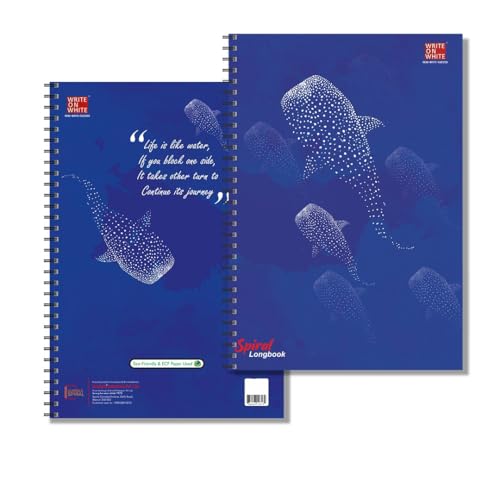 Image of WOW A4 SPIRAL LONG NOTEBOOK| 200 PAGES |RULED | SOFT COVER| Size: 29.7x21cm(Pack of 3)