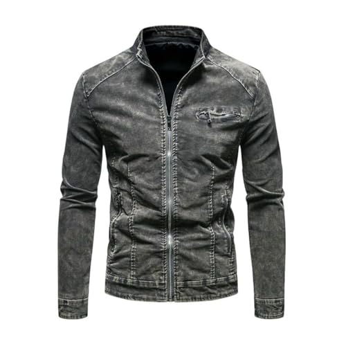 Veste en denim pour homme vintage teinte unie et finitions authentiques