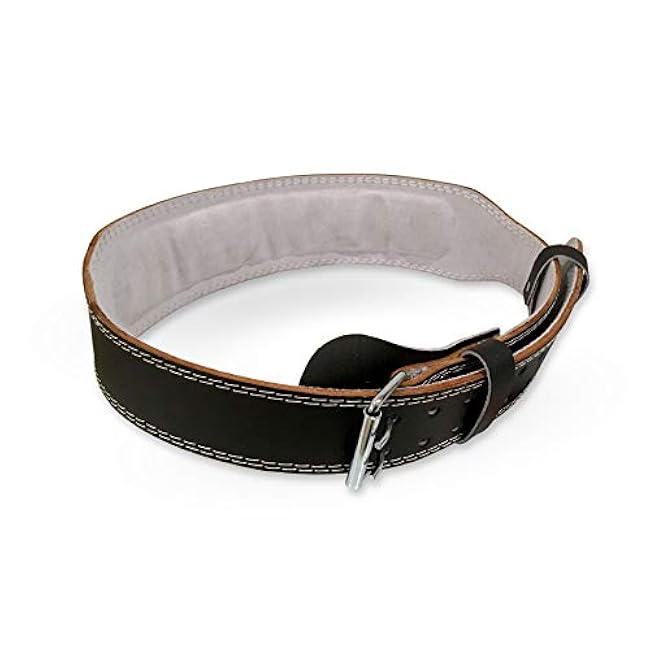 Valeo VRL4 4 Padded Leather Contoured Weightlifting Lifting Belt with Suede Lining