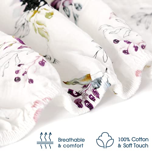 Image of GRSSDER Soft Muslin Crib Sheet 1 Pack, 100% Cotton Crib Sheets for Boys and Girls, Fit Standard Crib Mattresses 52 inch x 28 inch Safe and Snug, Stylish Watercolor Leaf Pattern