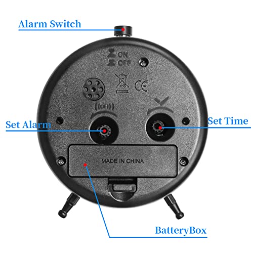 Justup 4 Inch Analog Alarm Clock, Non-Ticking Silent Battery Operated Modern Metal Table Clock, Exquisite Small Round Alarm Clock Desk Clock For Bedroom, Bedside, Desk, Shelf (White) #TOP6