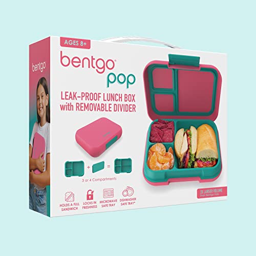 Bentgo® Pop - Bento-Style Lunch Box For Kids 8+ And Teens - Holds 5 Cups Of Food With Removable Divider For 3-4 Compartments - Leak-Proof, Microwave/Dishwasher Safe, Bpa-Free (Bright Coral/Teal)… #TOP6