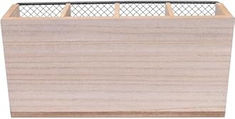 Maison Des Cadeaux Vintage 4 Compartment Wooden Cutlery Holder Utensil Organiser Storage Caddy