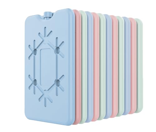 HOME SOLAZZIA 12 Unidades de acumuladores de frío de Multicolor para Bolsa isotérmica | 200 ml Placas de Hielo ultradelgada y refrigerante | Ideal para Camping y Viajes