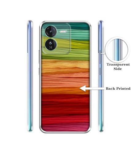 Image of Colorful Thread Design Printed Silicon Soft TPU Back Case Cover for iQOO Z9 5G, Multicolour