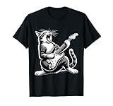 Cute cat rocking out with guitar