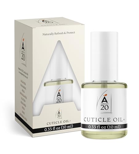 Apricot20 Cuticle Oil Plus, Natural Nail Care Treatment with Essential Oils, Vegan, Cruelty-Free, 0.33 fl oz