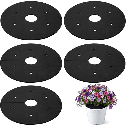 EBaokuup 5 Pcs 12 Inch Containers Automatic Watering Mat, Thickened Felt Self-Watering Mats for Potted Plants, Breathable Automatic Plant Watering Mat for Houseplants Annuals Herbs Trees Tomatoes