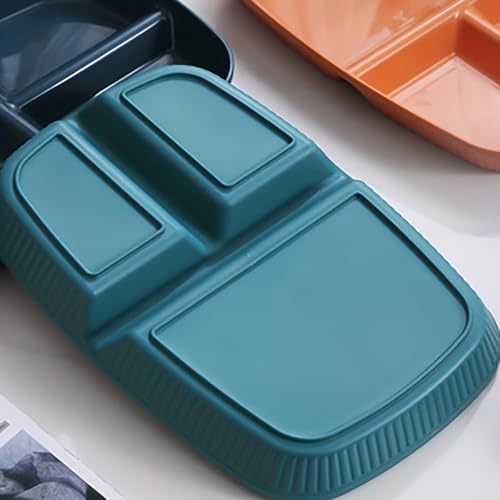 Image of Unbreakable Wheat Straw Round Plate for Kids, Adults, Toddler Camping, Rv, Outdoors, Daily Use, Reusable Dessert, Pasta, Dessert, Kitchen Microwave & Dishwasher Safe (Nordic Blue, Pack of 2)