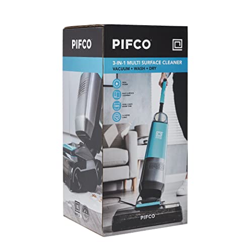 PIFCO® Wet and Dry Vacuum Cleaner - 3-in-1 Vacuum Functions, 550W Powerful Suction, for Home Floor Care, Rugs, and Hard Floors, 85 DB Quiet Operation, Self-Cleaning Brush