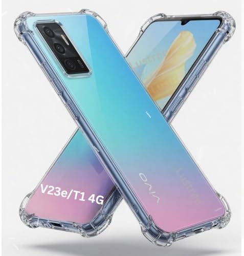 Image of Lustree Compatible with vivo V23E 5G Back Cover| Clear + TPU Case with 4 Corner Air Cushion Protection & Camera Protection | Slim& Stylus Cover for vivo V23E 5G