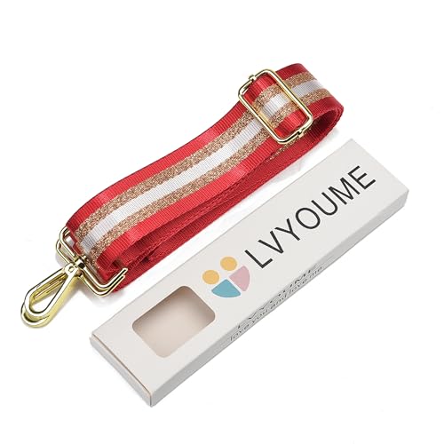 Image of LVYOUME Purse Strap Silver Hardware Wide Bag Straps Replacement Crossbody Adjustable Shoulder Strap for Purses