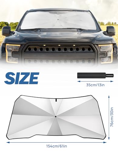 image for JOYTUTUS Windshield Sun Shade Umbrella, Fit for Ford 2015-2024 F150 F2