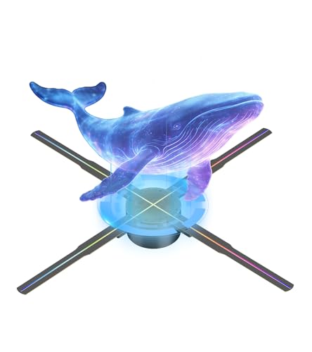 Image of 3D Hologram fan, 23.62 inch Hologram fan 2000*1404PX Resolution 702 PCS HD LED Beads, Holographic Video Advertising Projector Support APP / Bluetooth Audio /WIFI (60CM)