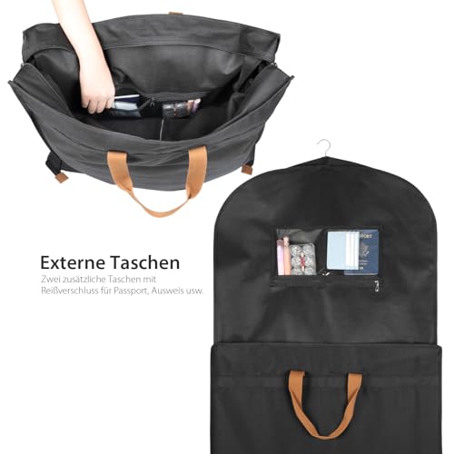 Syeeiex Premium Kleidersack Lang 180x60x30 cm Faltbare Kleidersäcke Schwarz – Ansicht 4