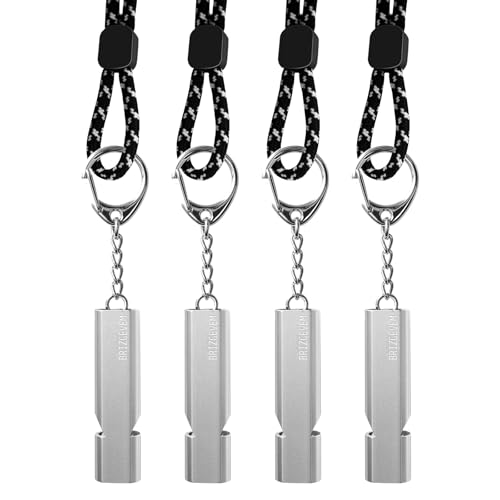 Survival Whistles 4-Pack & 6-Pack Waterproof Aluminum
