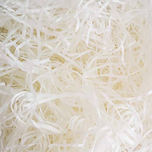 Emartbuy 2000 Grams / 2 Kg Shredded Paper, Ideal for Gift Decoration, Hamper Filling and Gift Packaging - Cream