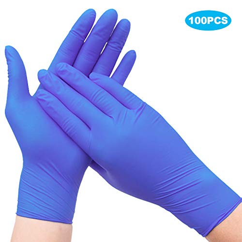 Preisvergleich Produktbild Beautyshow 100PCS Einweghandschuhe Wegwerf Handschuhe Nitrilkautschuk Ungiftige Latexfreie Handschuhe für die Rechte und Linke Hand, für Haushaltsreinigung, Arbeit, Lebensmittelzubereitung - S-Größe