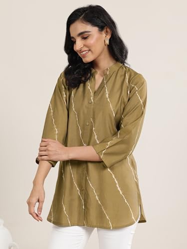 Image of Libas Womens Printed Silk Blend Straight Kurti for Women Suit