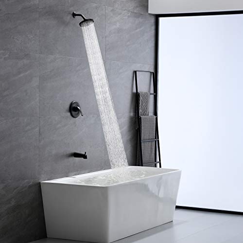Gabrylly Single Handle Shower Valve Body For Tub Shower With Diverter And Trim Kit, 2 Way Brass Rough-In Shower Mixer, Matte Black #TOP5