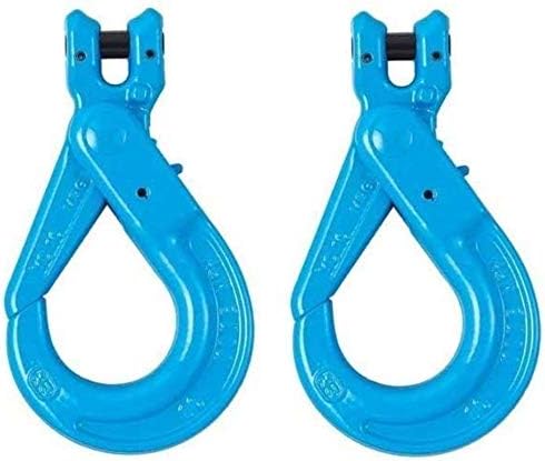 Qty. 2, X-026-10 -x2 3/8" Grade 100 SELF Locking Sling Hook with Clevis for Chain, 8800 LB. WLL