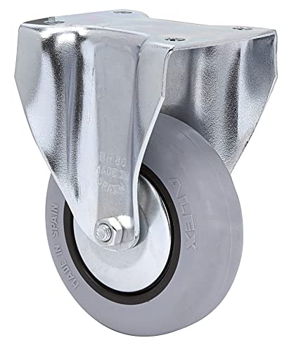 Rueda Fija para Colectividades, RUEDAS ALEX - BH PGI, Fijación de Placa, Aro de Goma inyectada, Ø 100 mm