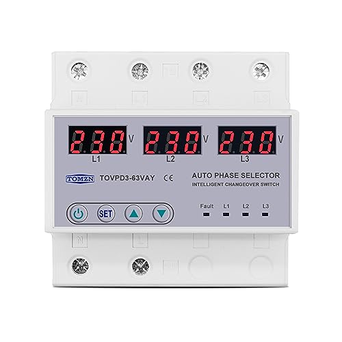 Sélecteur de phase triphasé 3P+N 63A avec protection tension réglable - 2