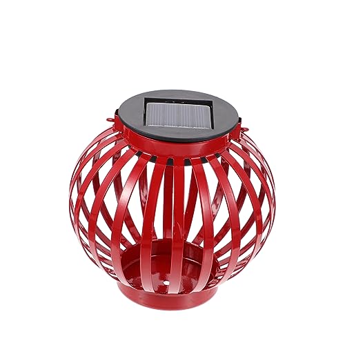 Sosoport 1Pieza Solar De Jardín De Paisaje Roja Para Exterior Iluminación Decorativa De Jardín